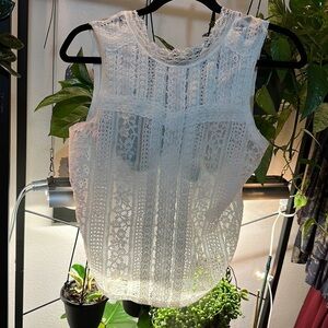 Free People Women’s White Lace Top XS